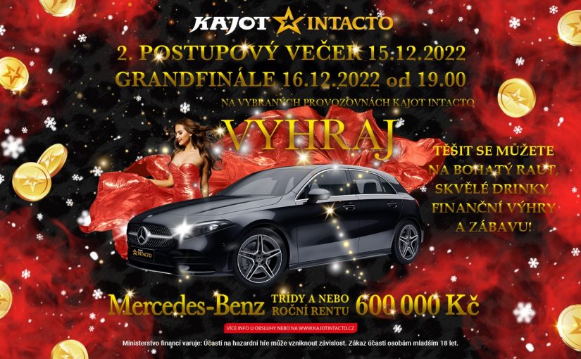 ŠTĚDRÉ VÁNOCE V KAJOT INTACTO! VYHRAJTE MERCEDES-BENZ TŘÍDY A AMG NEBO ROČNÍ RENTU 600 000 KČ